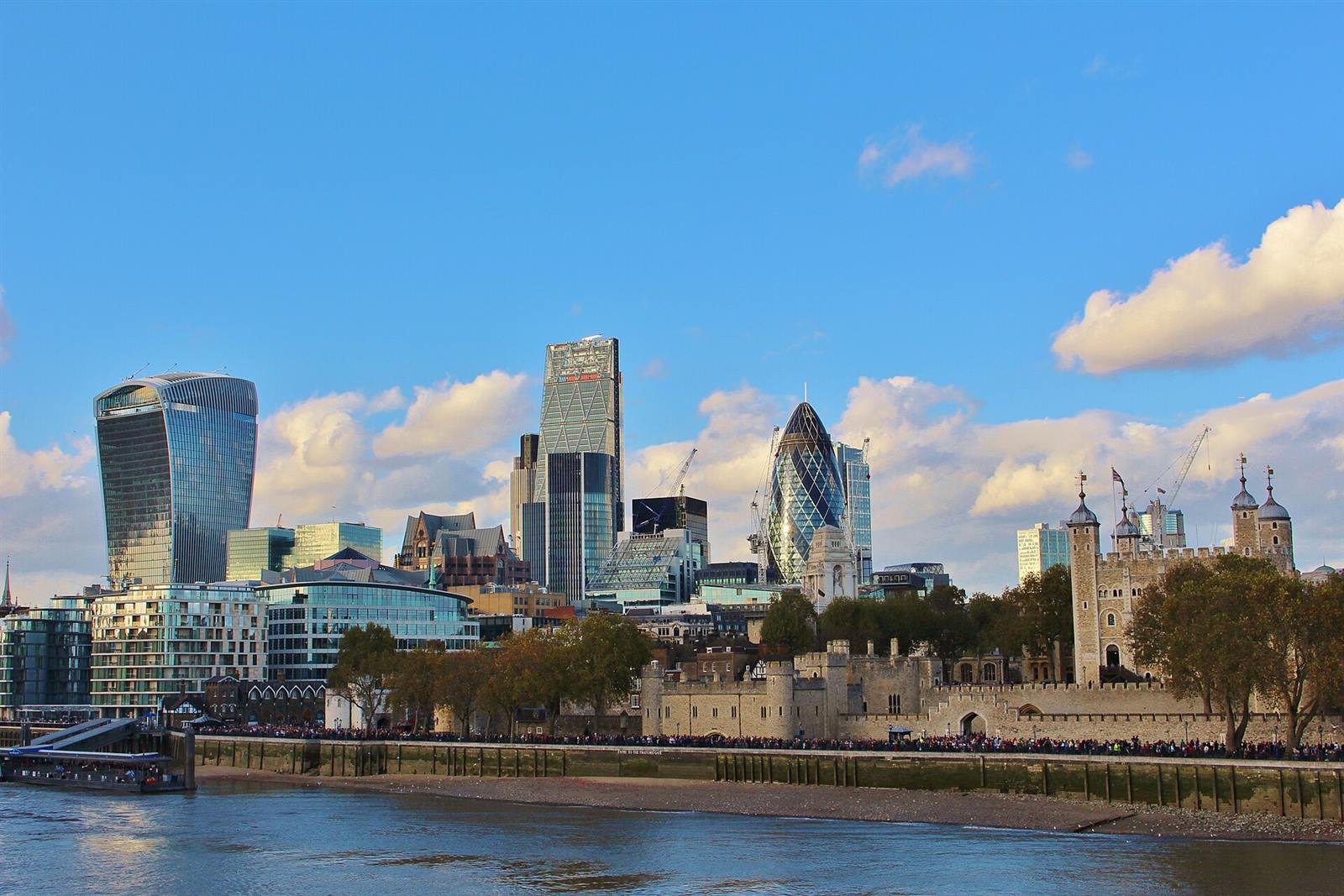 City of London financial district skyline